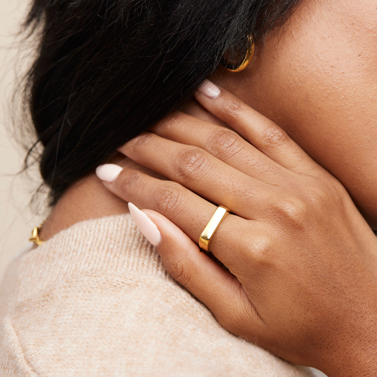 ◆NEW◆Shapes Studio◆ THE MINIMALIST CHIC GOLD PLATED RING Minimalist Bar Ring – Shapes Studio