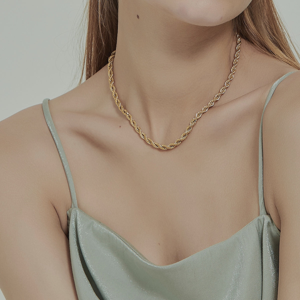 【Shapes Studio】FRENCH TWISTED ROPEチェーンネックレス Amazon.com: Shapes Studio Vintage Gold Plated French Rope
