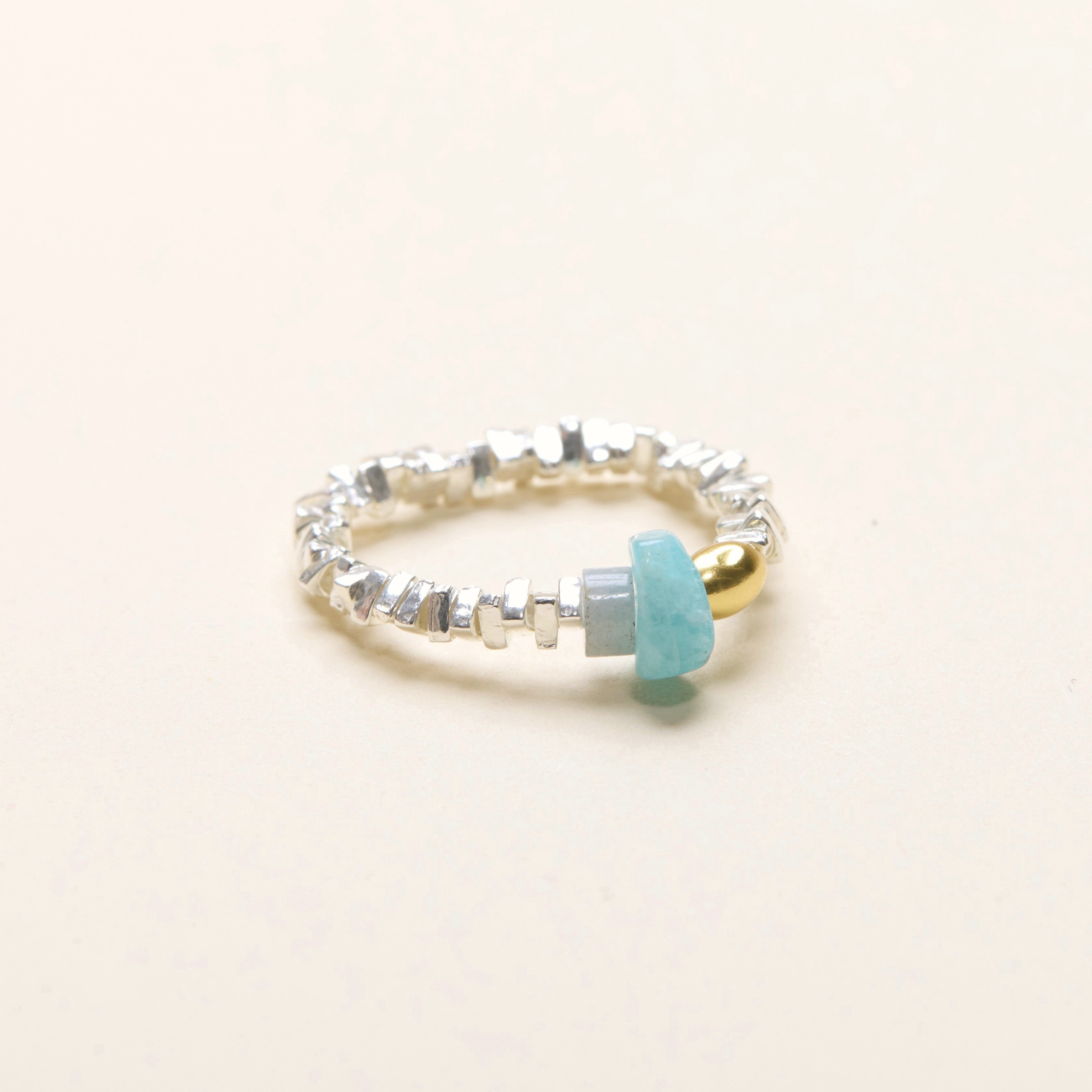 Crystal Beaded Ring [Sterling Silver]