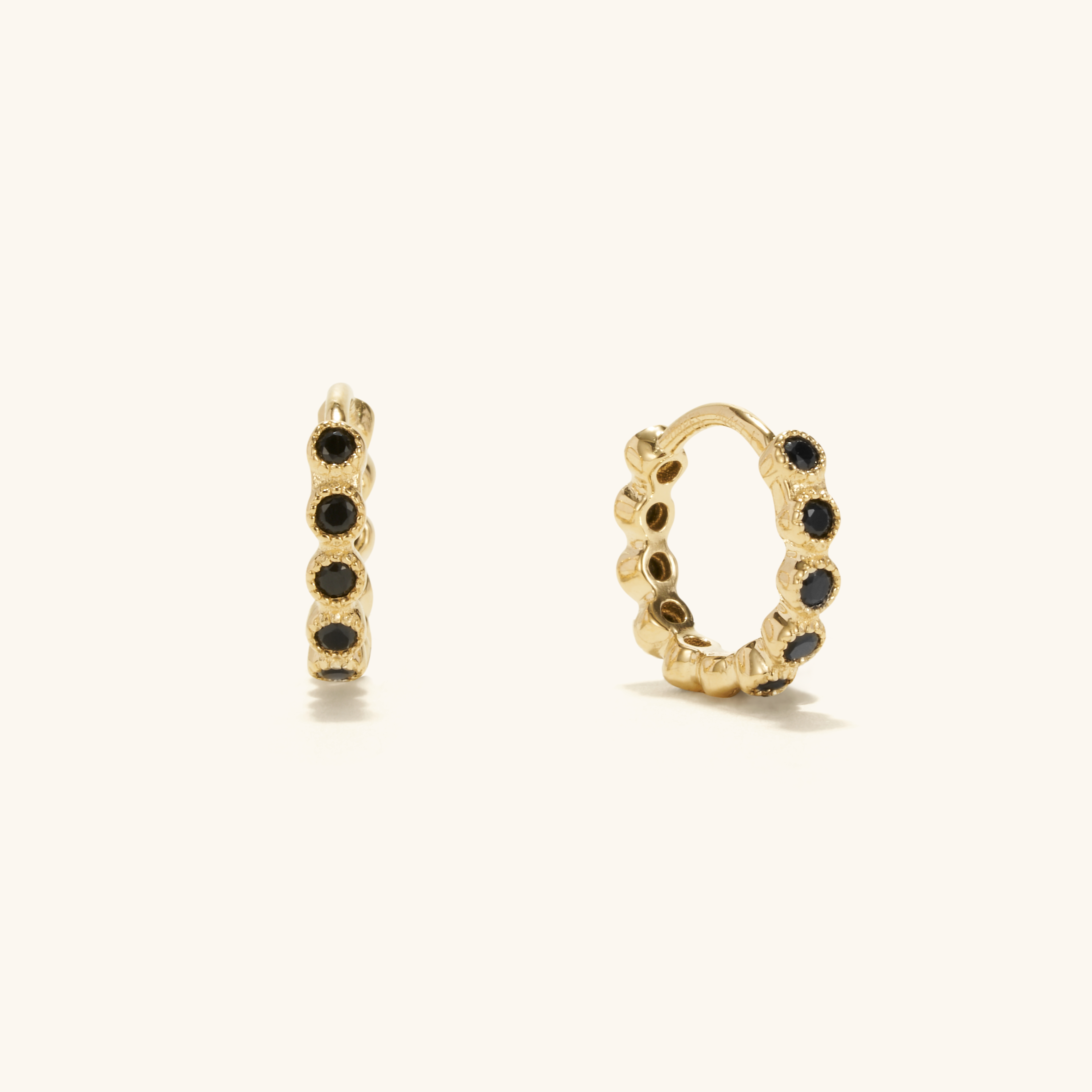 Beaded Eternity Hoops [10K Solid Gold]