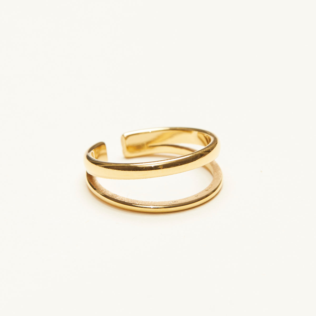 Gold Double Band Layered Ring – Shapes Studio