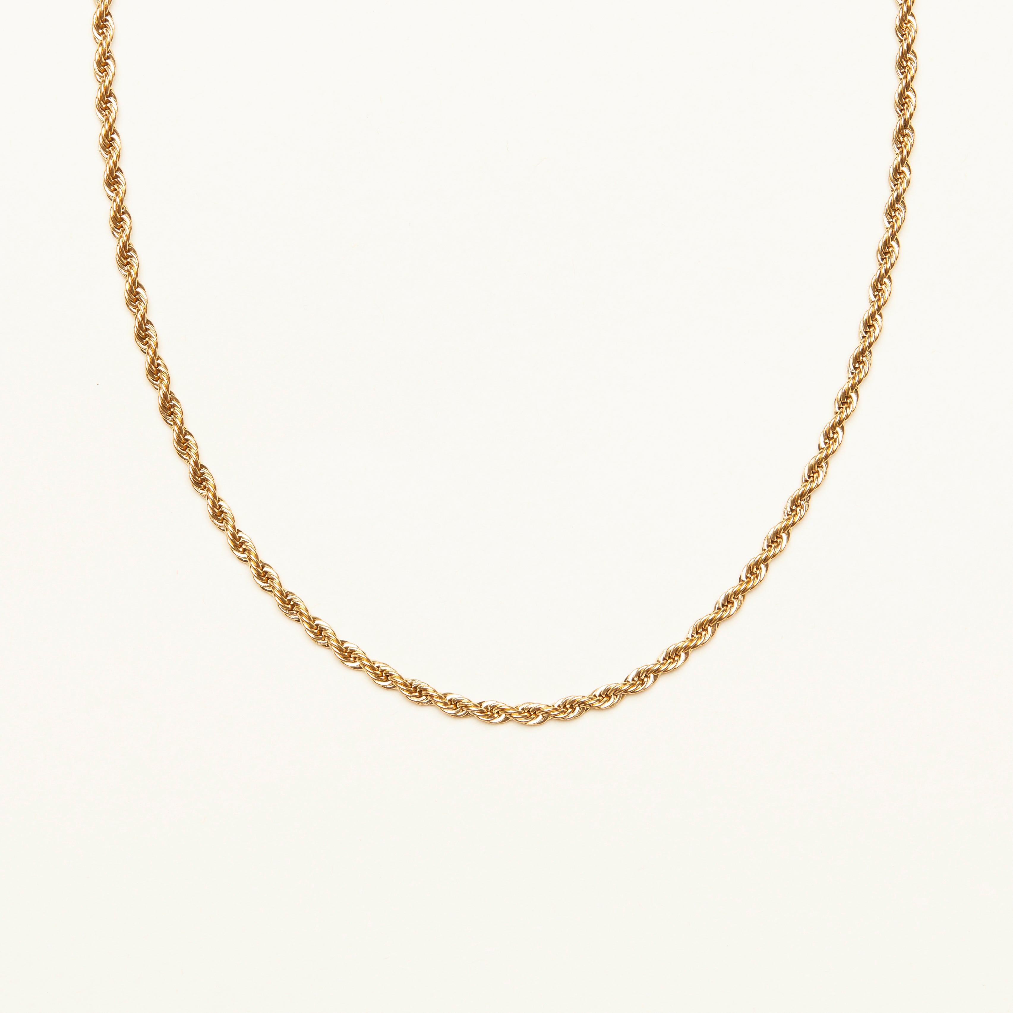 Thin French Twist Rope Chain Necklace
