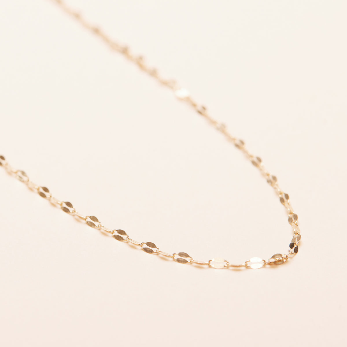 Flat Chain Necklace [14K Solid Gold] – Shapes Studio