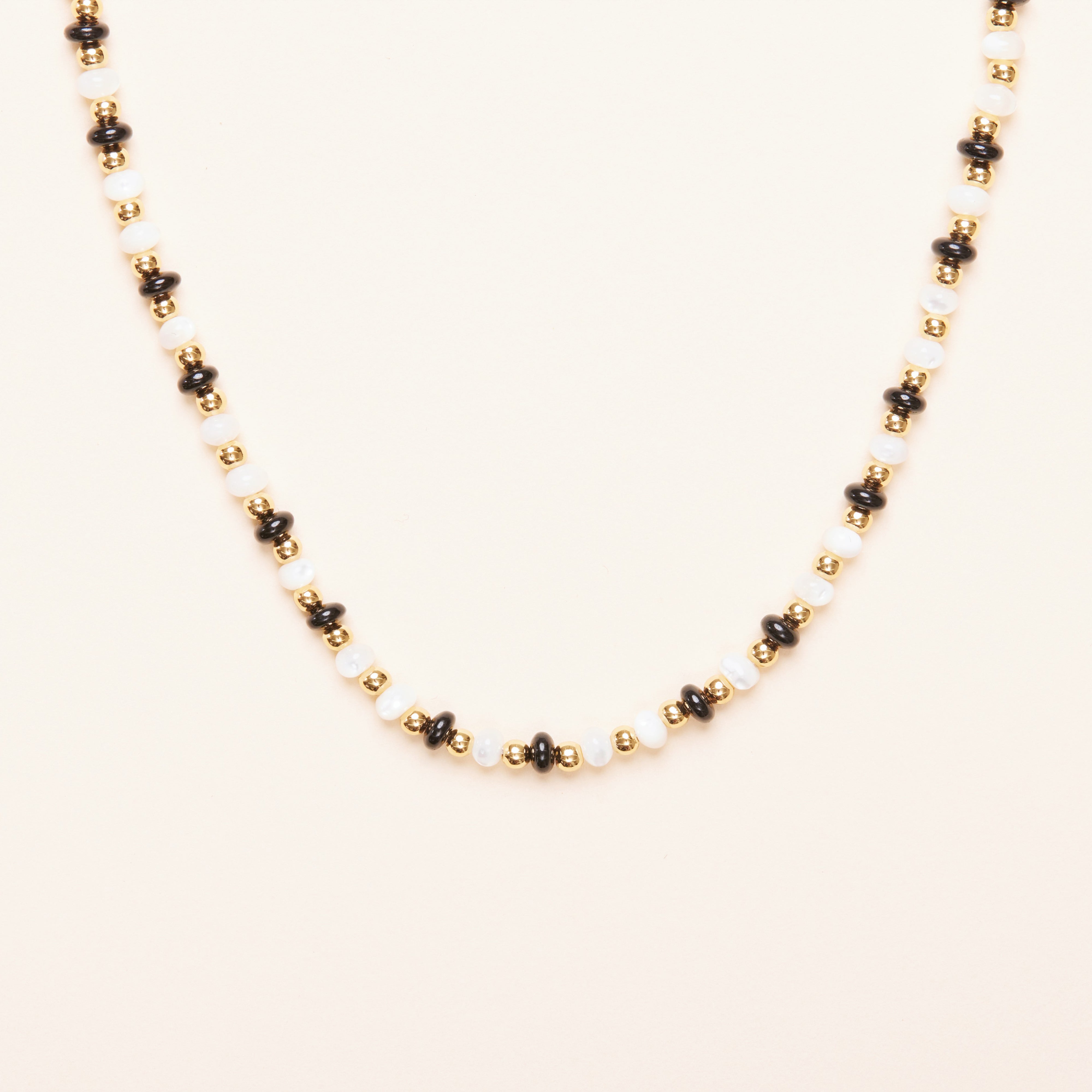 Onyx 14k Gold Beaded Necklace – Vintage by Misty