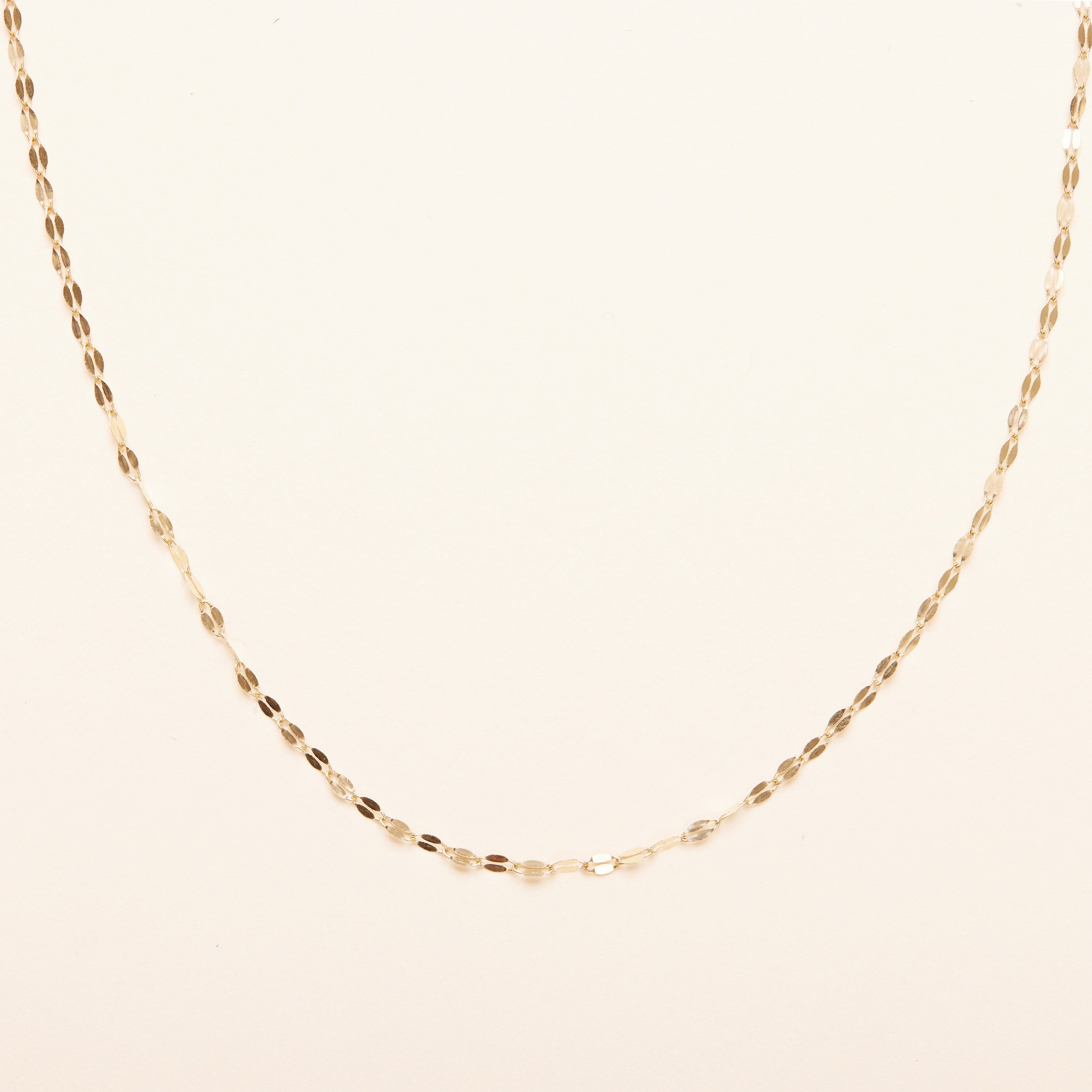 Flat Chain Necklace [14K Solid Gold]