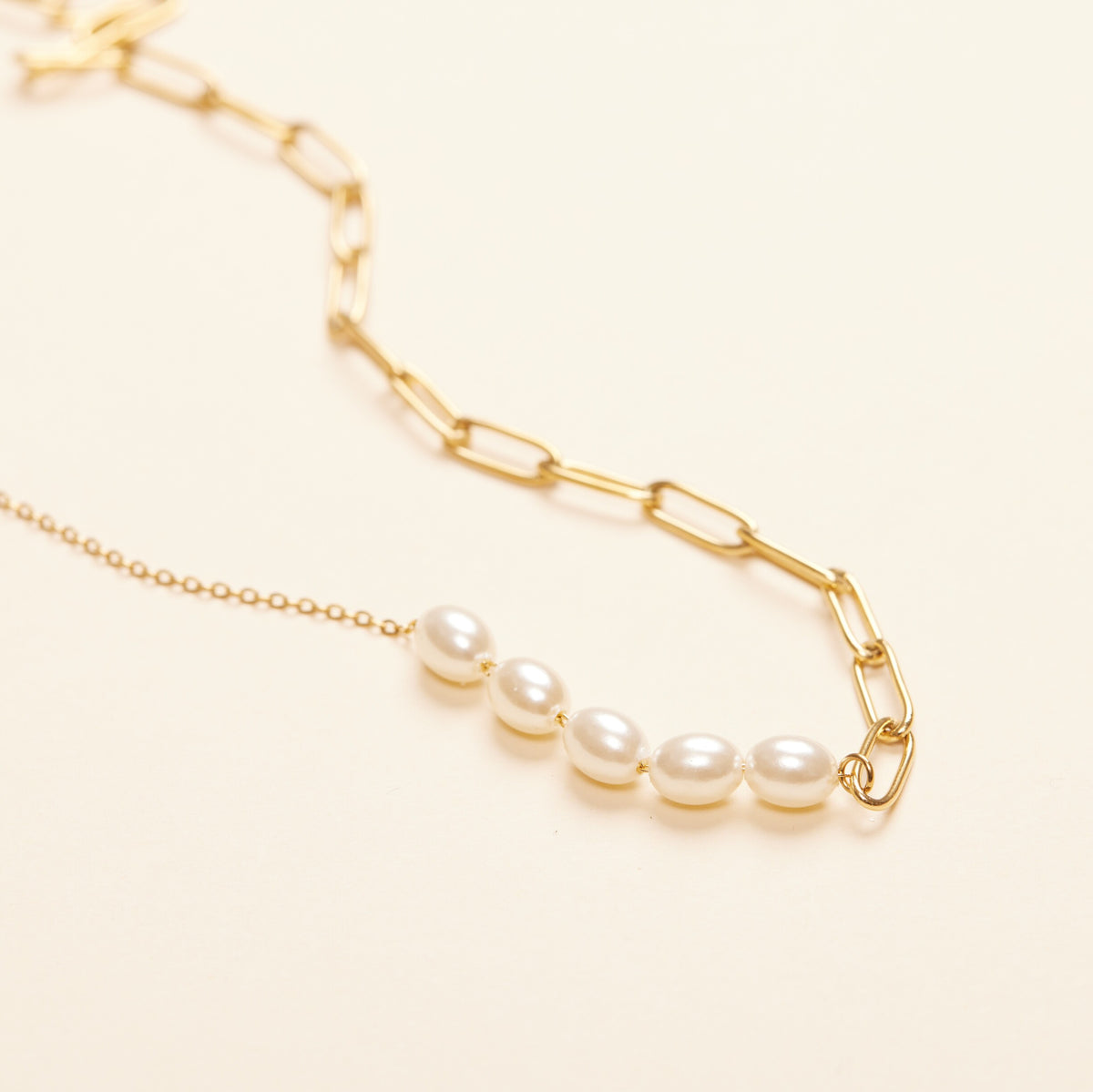 Pearl Paperclip Chain Necklace – Shapes Studio