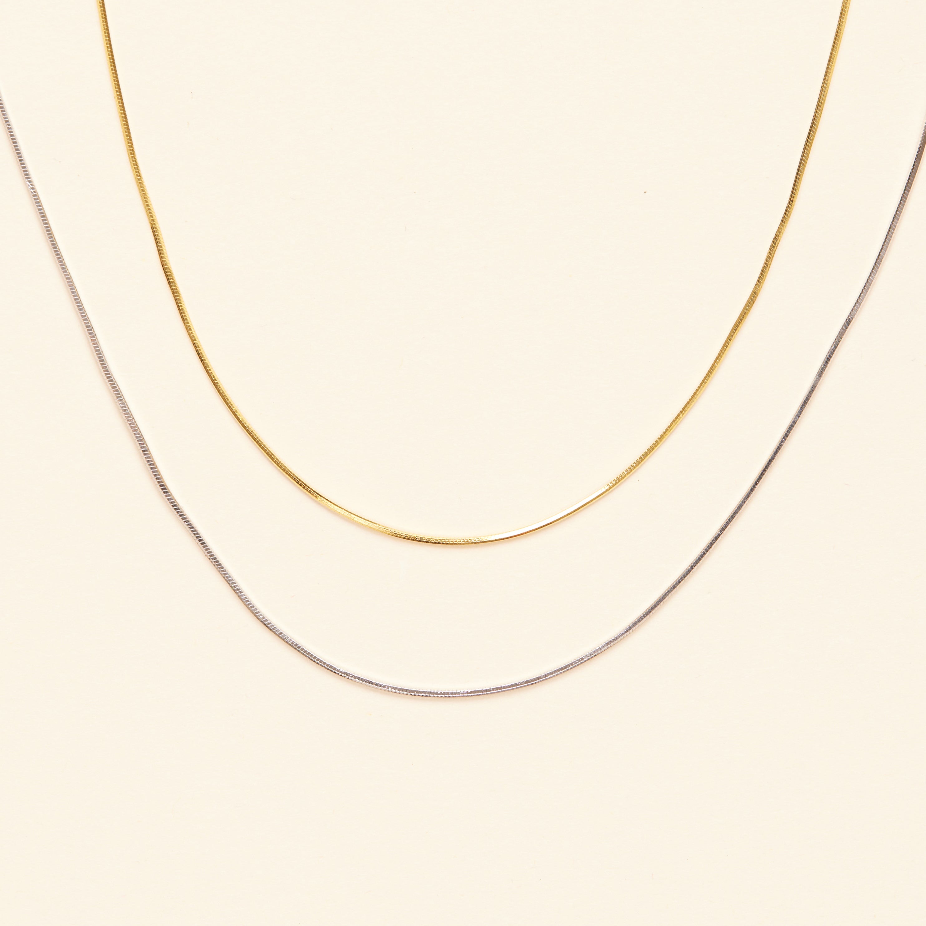 Stacking Herringbone Necklace [Gold Vermeil]